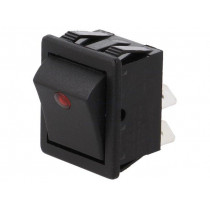 C1553PTMBR3; ROCKER; DPST; Pos: 2; OFF-ON; 16A/250VAC; black; Body: black; BULGIN