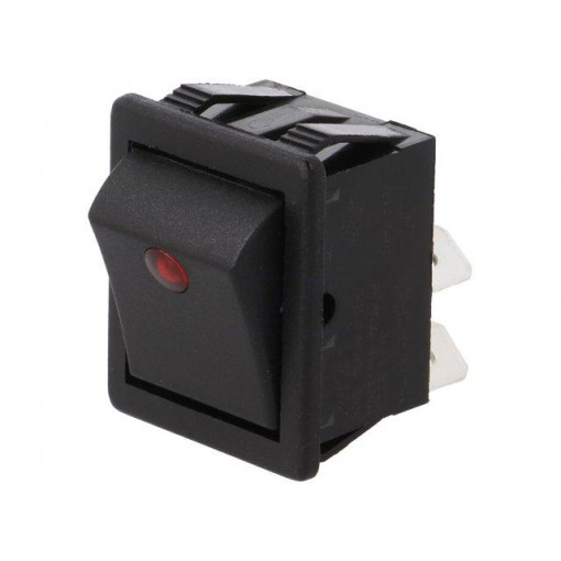 C1553PTMBR3; ROCKER; DPST; Pos: 2; OFF-ON; 16A/250VAC; black; Body: black; BULGIN