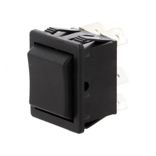 C1572ATMBB; ROCKER; DP3T; Pos: 3; (ON)-OFF-(ON); 16A/250VAC; black; none; BULGIN