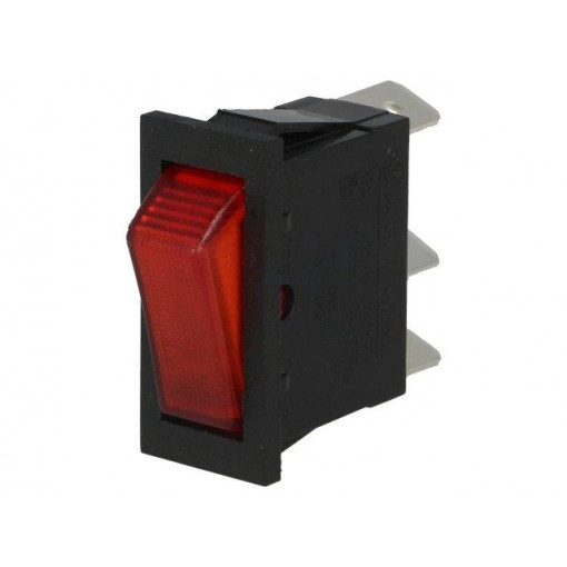 C5503AAMBR3; ROCKER; SPST; Pos: 2; OFF-ON; 16A/250VAC; red; neon lamp 250V; BULGIN