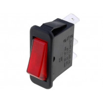 C5503ABMBR3; ROCKER; SPST; Pos: 2; OFF-ON; 16A/250VAC; red; neon lamp 250V; BULGIN