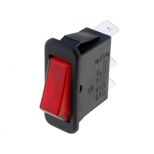 C5503ABMBR3; ROCKER; SPST; Pos: 2; OFF-ON; 16A/250VAC; red; neon lamp 250V; BULGIN