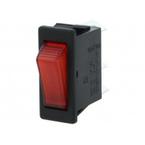 C5503ALMBR3; ROCKER; SPST; Pos: 2; OFF-ON; 16A/250VAC; red; neon lamp 250V; BULGIN