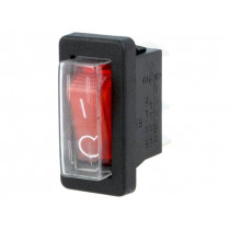 C5503ALBR33036WG74; ROCKER; SPST; Pos: 2; OFF-ON; 16A/250VAC; red; neon lamp 250V; BULGIN