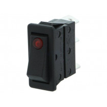 C5503PLBR3; ROCKER; SPST; Pos: 2; OFF-ON; 16A/250VAC; black; neon lamp 250V; BULGIN