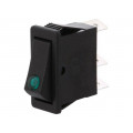 C5503PLGR3; ROCKER; SPST; Pos: 2; OFF-ON; 16A/250VAC; black; neon lamp 250V; BULGIN