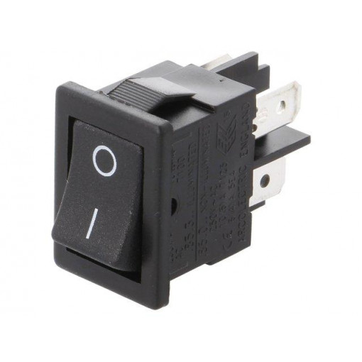 H8550VBBB076W; ROCKER; DPST; Pos: 2; OFF-ON; 10A/250VAC; 10A/28VDC; black; none; BULGIN