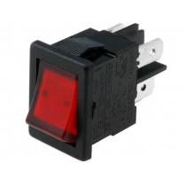 H8553VBBR3; ROCKER; DPST; Pos: 2; OFF-ON; 10A/250VAC; 10A/28VDC; red; Body: black; BULGIN