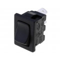 H8601VBBB; ROCKER; SPST; Pos: 2; OFF-(ON); 10A/250VAC; 10A/28VDC; black; none; BULGIN