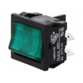 H8653VBBG3; ROCKER; DPST; Pos: 2; OFF-ON; 10A/250VAC; 10A/28VDC; green; BULGIN