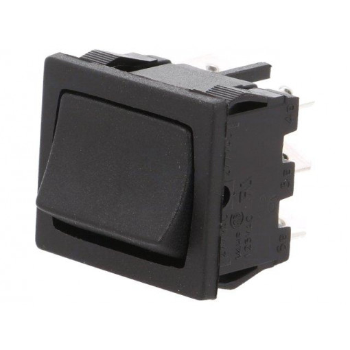 H8660VBBB; ROCKER; DPDT; Pos: 2; ON-ON; 10A/250VAC; 10A/28VDC; black; none; BULGIN