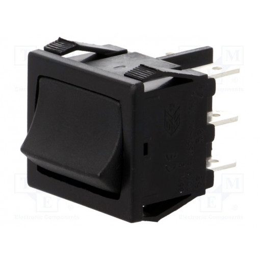 H8670VBBB; ROCKER; DP3T; Pos: 3; ON-OFF-ON; 10A/250VAC; 10A/28VDC; black; none; BULGIN