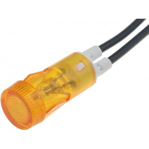 L282000NAC; Indicator: with neon lamp; flat; amber; 230VAC; Cutout: Ø12mm; BULGIN