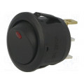 R13112B2BR6; ROCKER; SPST; Pos: 2; OFF-ON; 6A/250VAC; black; LED 24VDC; BULGIN