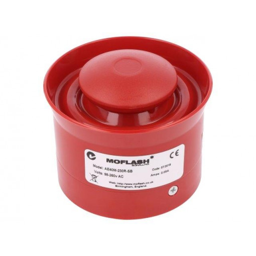 AE40M-230R; Signaller: sound; siren; 98÷260VAC; 95dB(d=1m); Series: AE40M; IP65; MOFLASH SIGNALLING LTD