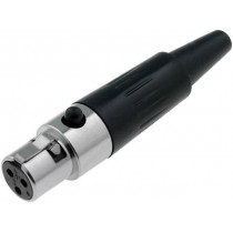 AG3F; Plug; XLR mini; female; PIN: 3; for cable; soldering; 5A; 0.5mm2; AMPHENOL