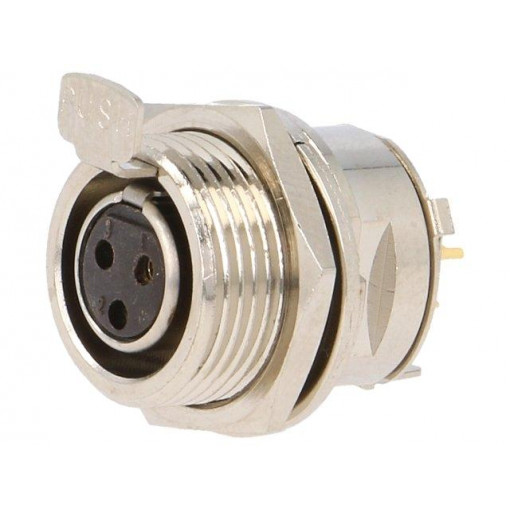 AG3FCE; Socket; XLR mini; female; PIN: 3; soldering; 5A; 0.5mm2; AMPHENOL