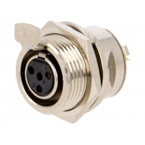 AG4FCE; Socket; XLR mini; female; PIN: 4; soldering; 5A; 0.5mm2; AMPHENOL