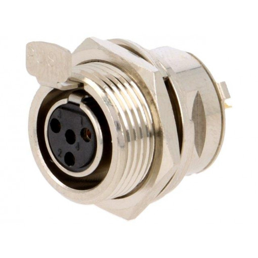 AG4FCE; Socket; XLR mini; female; PIN: 4; soldering; 5A; 0.5mm2; AMPHENOL