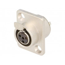 AG4FCRV; Socket; XLR mini; female; PIN: 4; soldering; 5A; 0.5mm2; AMPHENOL