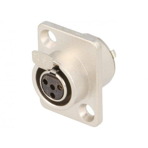 AG4FCRV; Socket; XLR mini; female; PIN: 4; soldering; 5A; 0.5mm2; AMPHENOL