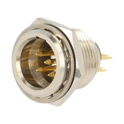 AG5MCC; Socket; XLR mini; male; PIN: 5; soldering; 4A; 0.5mm2; AMPHENOL