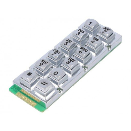 AK-206-A-SSB-WP-MM; Keypad: metal; No.of butt: 12; none; metal; 200mΩ; 1.5N; 20mA; ACCORD