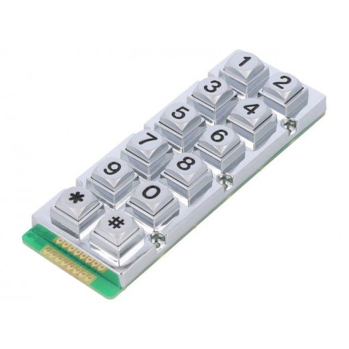 AK-206-N-SSB-WP-MM; Keypad: metal; No.of butt: 12; none; metal; 200mΩ; 1.5N; 20mA; ACCORD