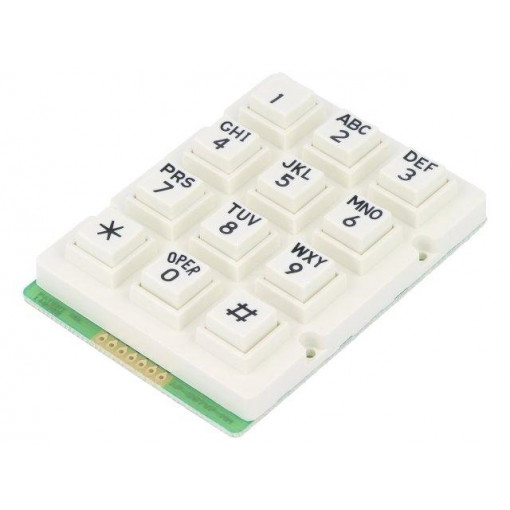 AK-207-A-WWB-WP; Keypad: plastic; No.of butt: 12; none; plastic; 200mΩ; 1N; 20mA; ACCORD