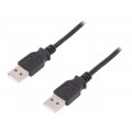 AK-300101-018-S; Cable; USB 2.0; USB A plug,both sides; nickel plated; 1.8m; black; ASSMANN
