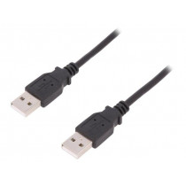AK-300101-018-S; Cable; USB 2.0; USB A plug,both sides; nickel plated; 1.8m; black; ASSMANN AK-300101-018-S; Cable; USB 2.0; USB A plug,both sides; nickel plated; 1.8m; black; ASSMANN