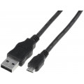 AK-300110-018-S; Cable; USB 2.0; USB A plug,USB B micro plug; nickel plated; 1.8m; ASSMANN