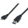 AK-300117-005-S; Cable; USB 3.0; USB A plug,USB B micro plug; nickel plated; 0.5m; ASSMANN