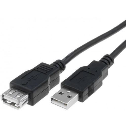 AK-300202-018-S; Cable; USB 2.0; USB A socket,USB A plug; nickel plated; 1.8m; ASSMANN