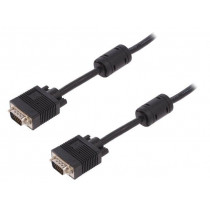 AK-310103-050-S; Cable; D-Sub 15pin HD plug,both sides; black; 5m; 28AWG; Core: Cu; ASSMANN AK-310103-050-S; Cable; D-Sub 15pin HD plug,both sides; black; 5m; 28AWG; Core: Cu; ASSMANN
