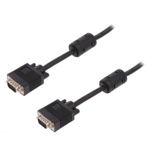AK-310103-050-S; Cable; D-Sub 15pin HD plug,both sides; black; 5m; 28AWG; Core: Cu; ASSMANN AK-310103-050-S; Cable; D-Sub 15pin HD plug,both sides; black; 5m; 28AWG; Core: Cu; ASSMANN