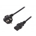 AK-440100-018-S; Cable; CEE 7/7 (E/F) plug angled,IEC C13 female; 1.8m; black; ASSMANN
