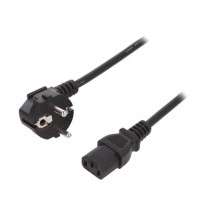 AK-440100-018-S; Cable; CEE 7/7 (E/F) plug angled,IEC C13 female; 1.8m; black; ASSMANN