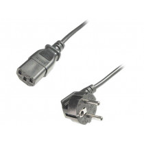 AK-440100-025-S; Cable; CEE 7/7 (E/F) plug angled,IEC C13 female; 2.5m; black; ASSMANN