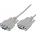 AK-610106-020-E; Cable; D-Sub 9pin socket,both sides; 2m; grey; shielded; ASSMANN