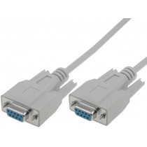 AK-610106-020-E; Cable; D-Sub 9pin socket,both sides; 2m; grey; shielded; ASSMANN