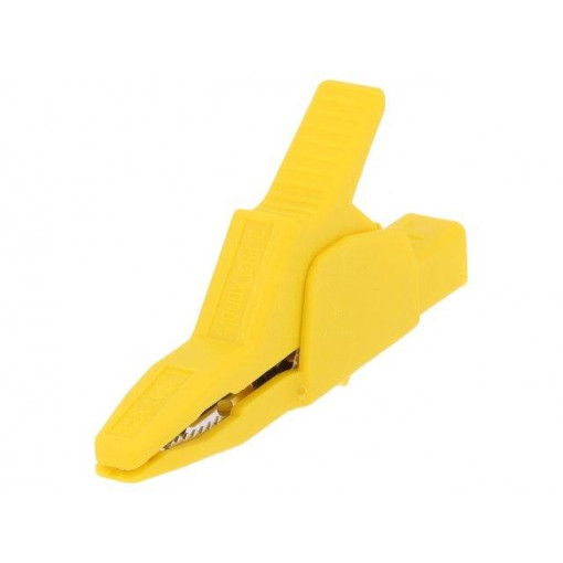 AK2B2540I GE; Crocodile clip; 34A; yellow; Grip capac: max.30mm; 300V; HIRSCHMANN T&M