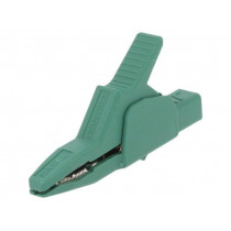 AK2B2540I GN; Crocodile clip; 34A; green; Grip capac: max.30mm; Socket size: 4mm; HIRSCHMANN T&M