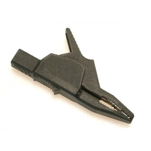 AK2B2540I SW; Crocodile clip; 34A; black; Grip capac: max.30mm; Socket size: 4mm; HIRSCHMANN T&M