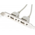 AK674; Adapter; brackets on slot; USB A socket x2,5pin pin header x2; BQ CABLE