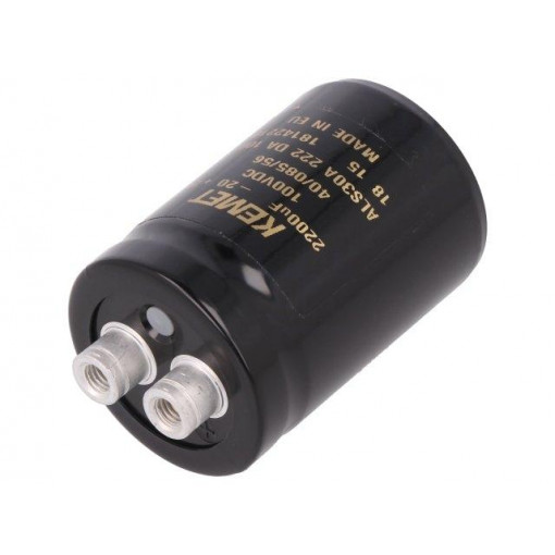 ALS30A222DA100; Capacitor: electrolytic; 2200uF; 100VDC; Leads: screw; ESR: 69mΩ; KEMET
