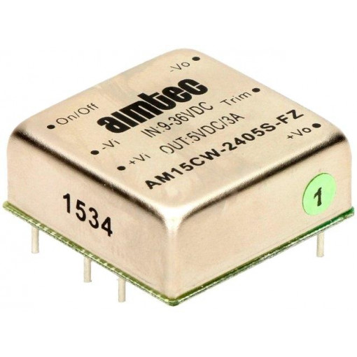 AM15CW-2405S-FZ; Converter: DC/DC; 15W; Uin: 9÷36V; 5VDC; Iout: 3A; 1