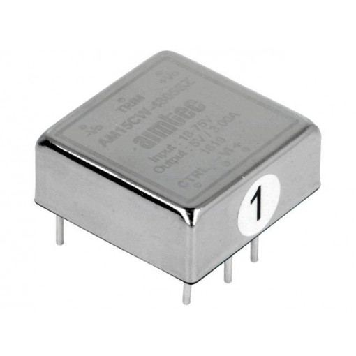 AM15CW-4805SZ; Converter: DC/DC; 15W; Uin: 18÷75V; 5VDC; Iout: 3A; 1