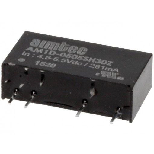 AM1D-0505SH30Z; Converter: DC/DC; 1W; Uin: 4.5÷5.5V; 5VDC; Iout: 200mA; SIP7; 2.3g; AIMTEC