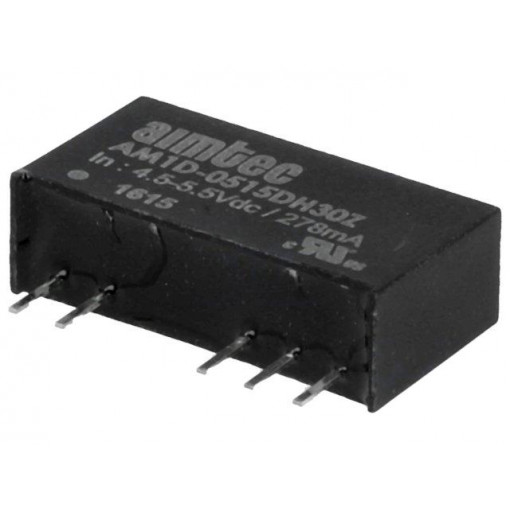 AM1D-0515DH30Z; Converter: DC/DC; 1W; Uin: 4.5÷5.5V; Uout: 15VDC; Uout2: -15VDC; SIP7; AIMTEC